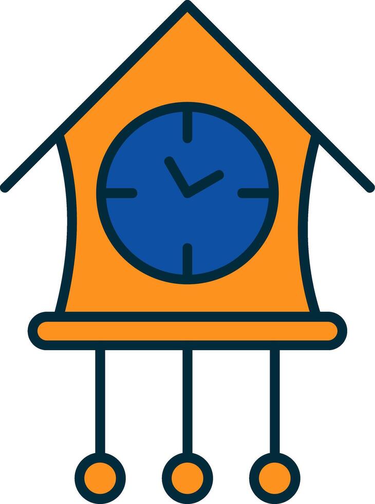 Cuckoo Clock Line Filled Two Colors Icon vector