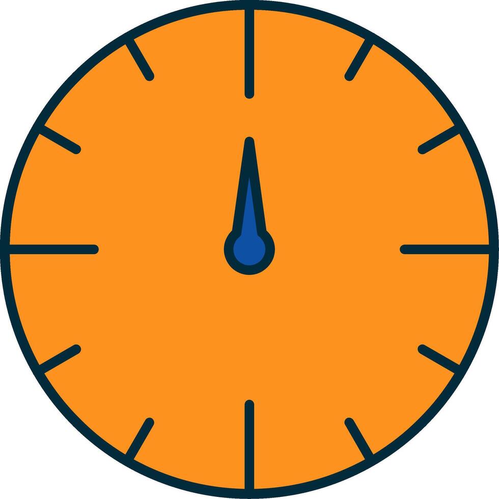reloj línea lleno dos colores icono vector