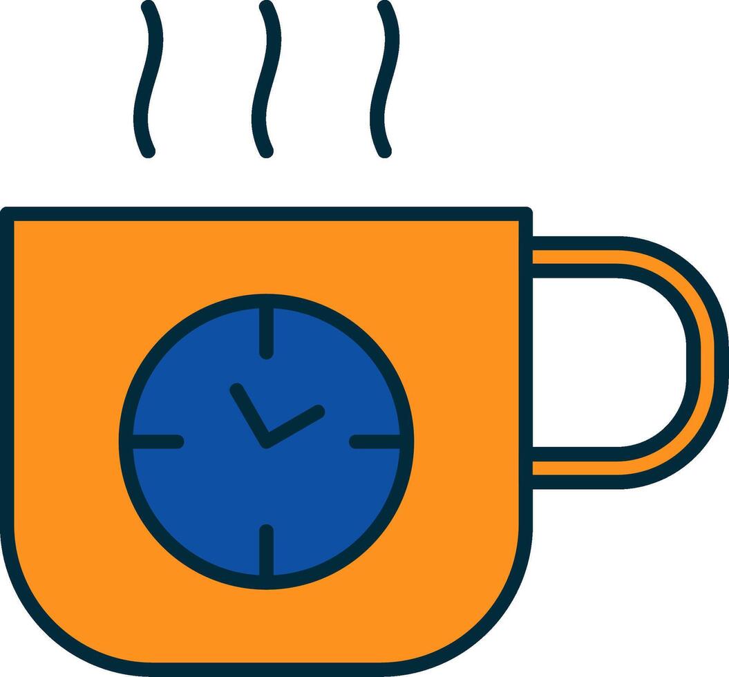 Coffee Time Line Filled Two Colors Icon vector