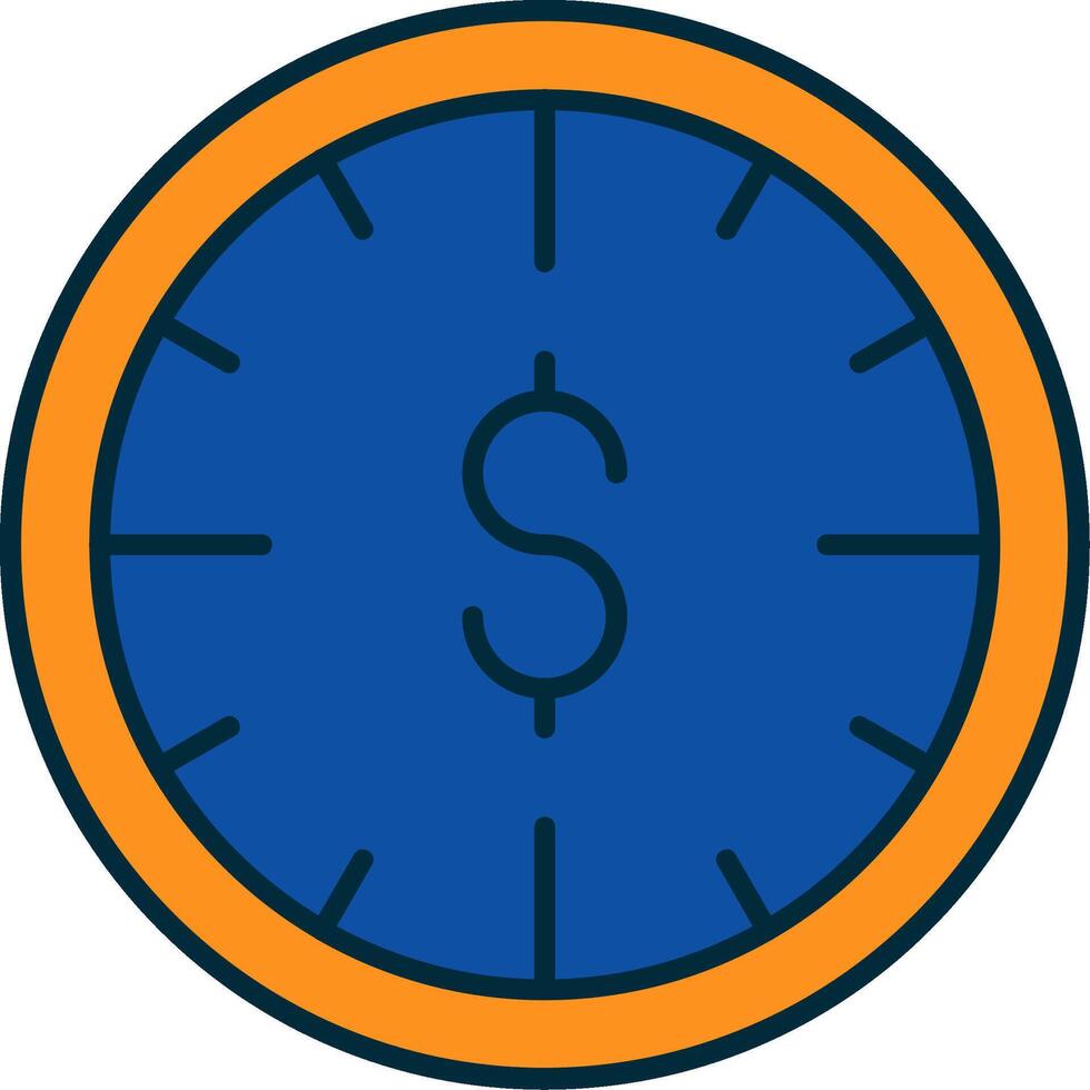 Time Is Money Line Filled Two Colors Icon vector