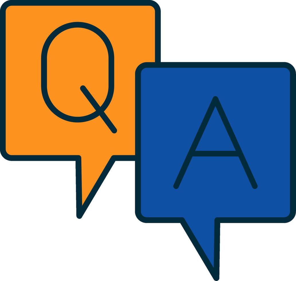 Question And Answer Line Filled Two Colors Icon vector