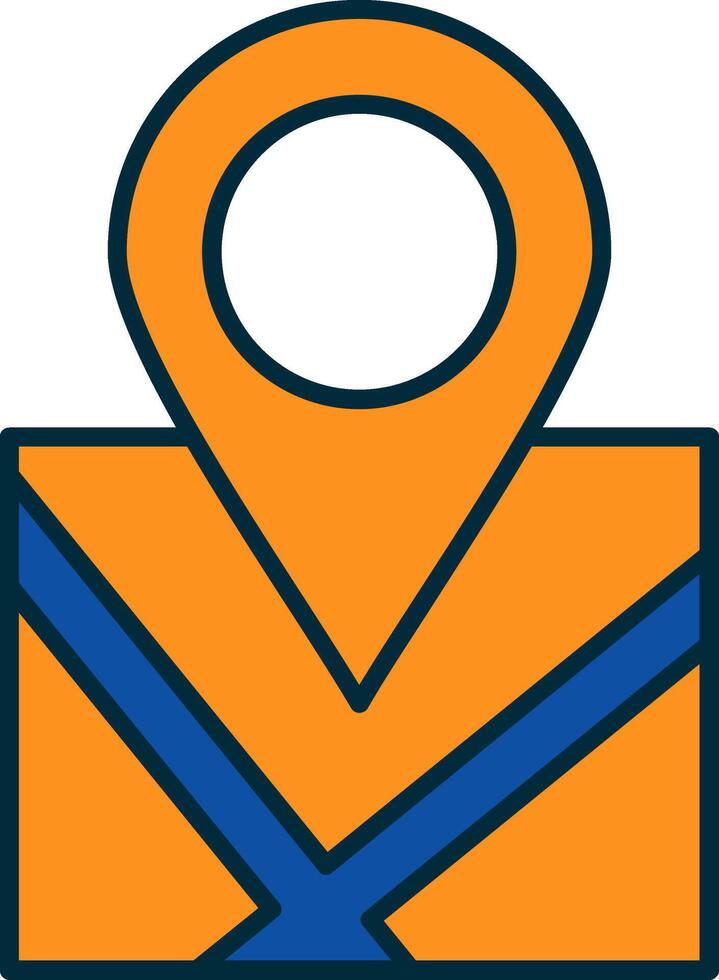 Location Line Filled Two Colors Icon vector