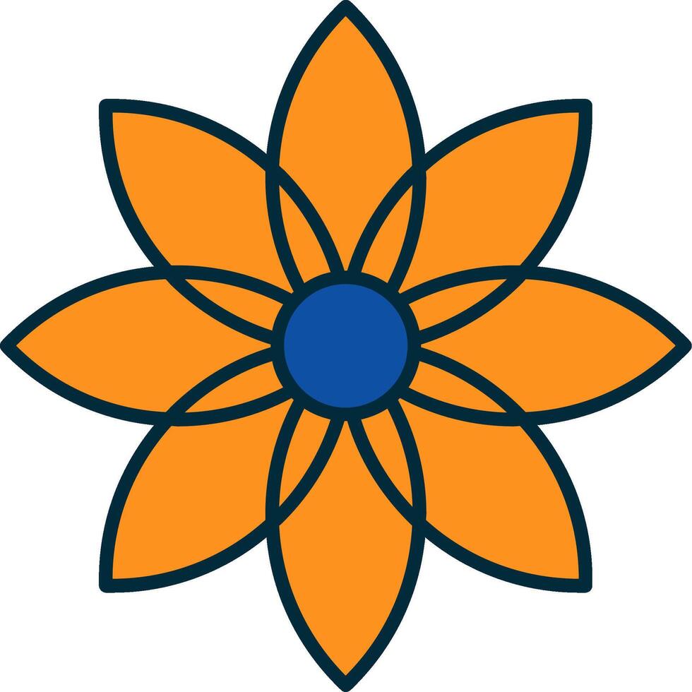 Dandelion Line Filled Two Colors Icon vector