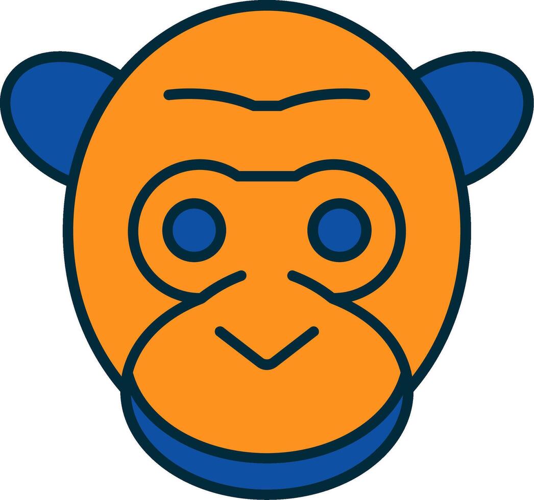 Gorilla Line Filled Two Colors Icon vector