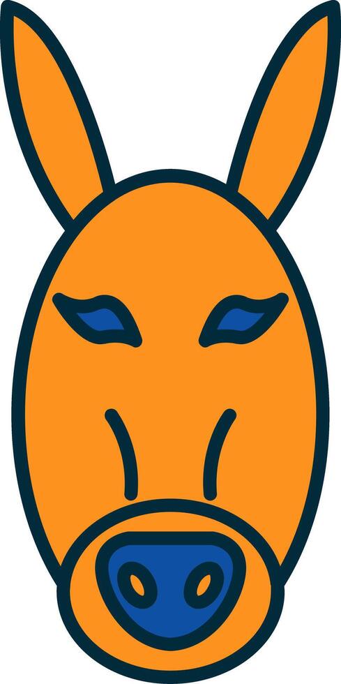 Donkey Line Filled Two Colors Icon vector