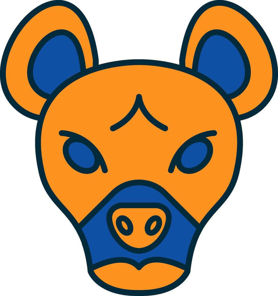 Hyena Line Filled Two Colors Icon vector