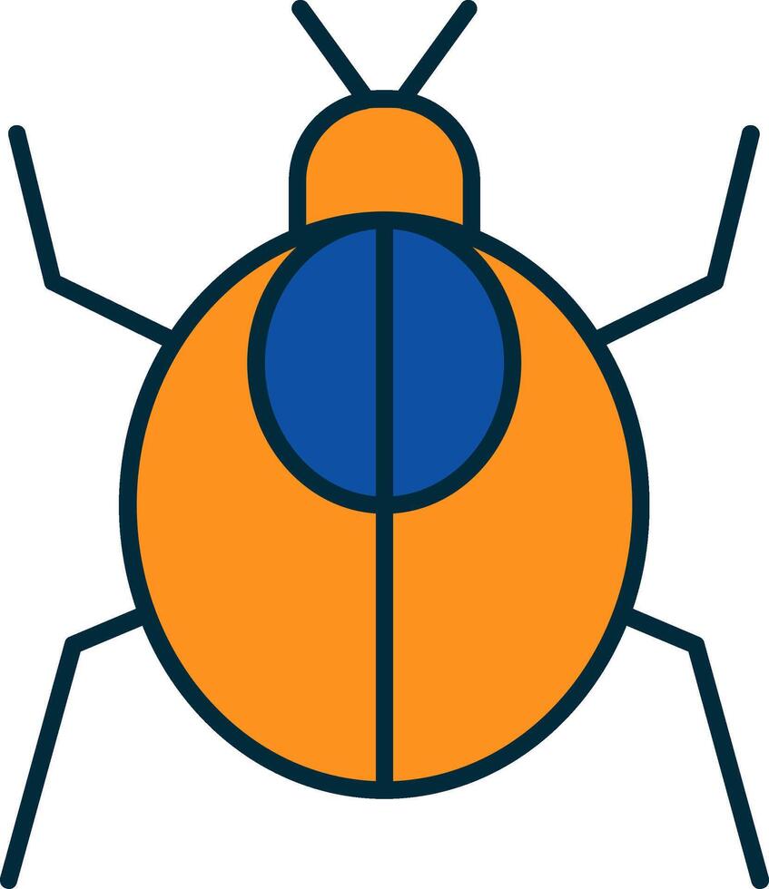 Cockroach Line Filled Two Colors Icon vector