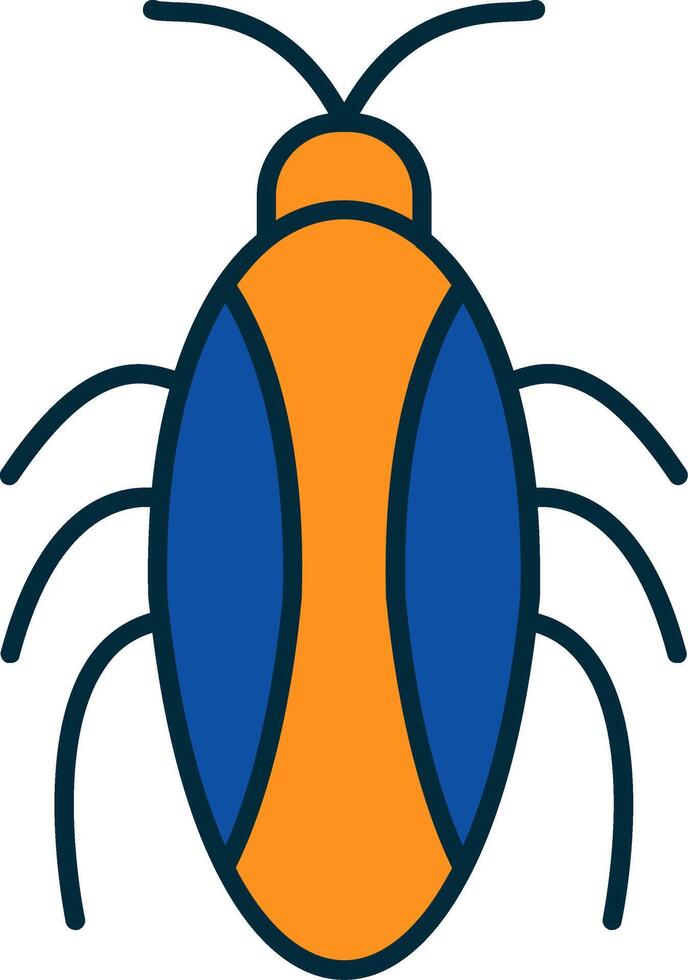 Cockroach Line Filled Two Colors Icon vector