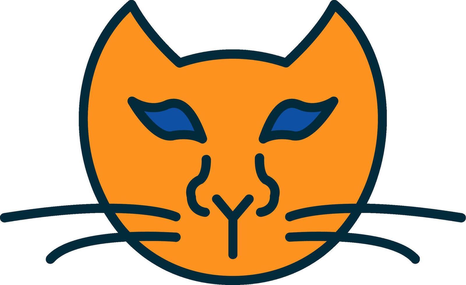 Cat Line Filled Two Colors Icon vector