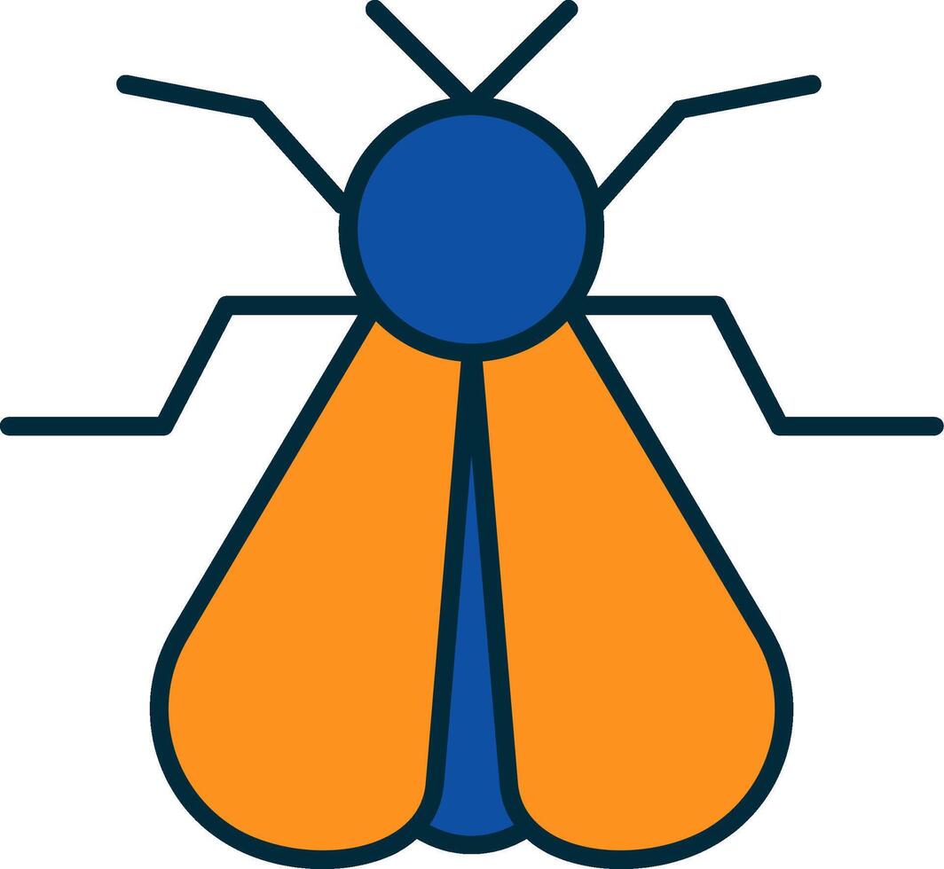 Moth Line Filled Two Colors Icon vector