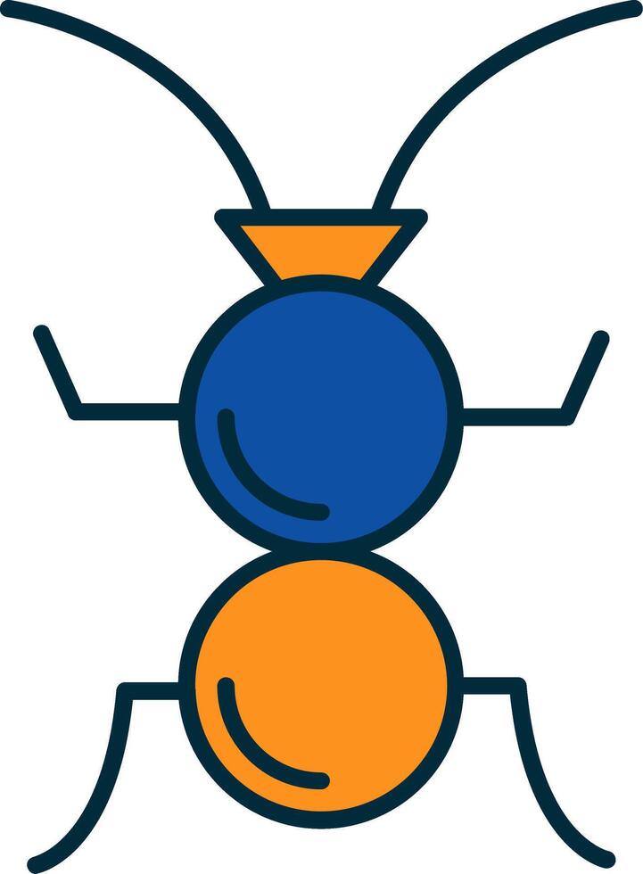 Formicidae Line Filled Two Colors Icon vector