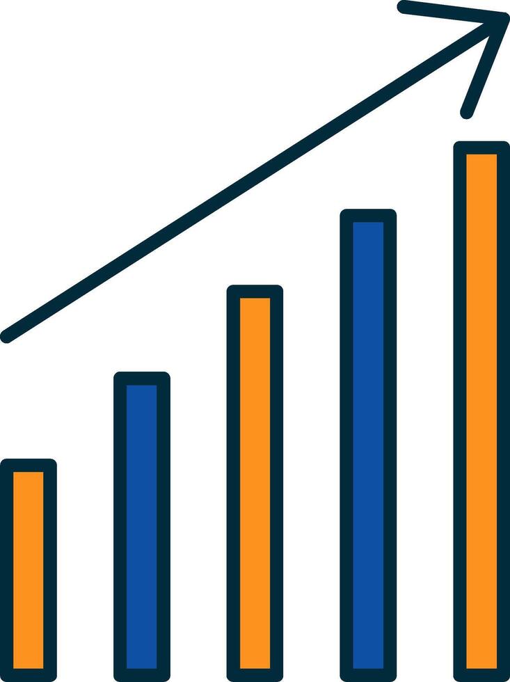 Trend Line Filled Two Colors Icon vector