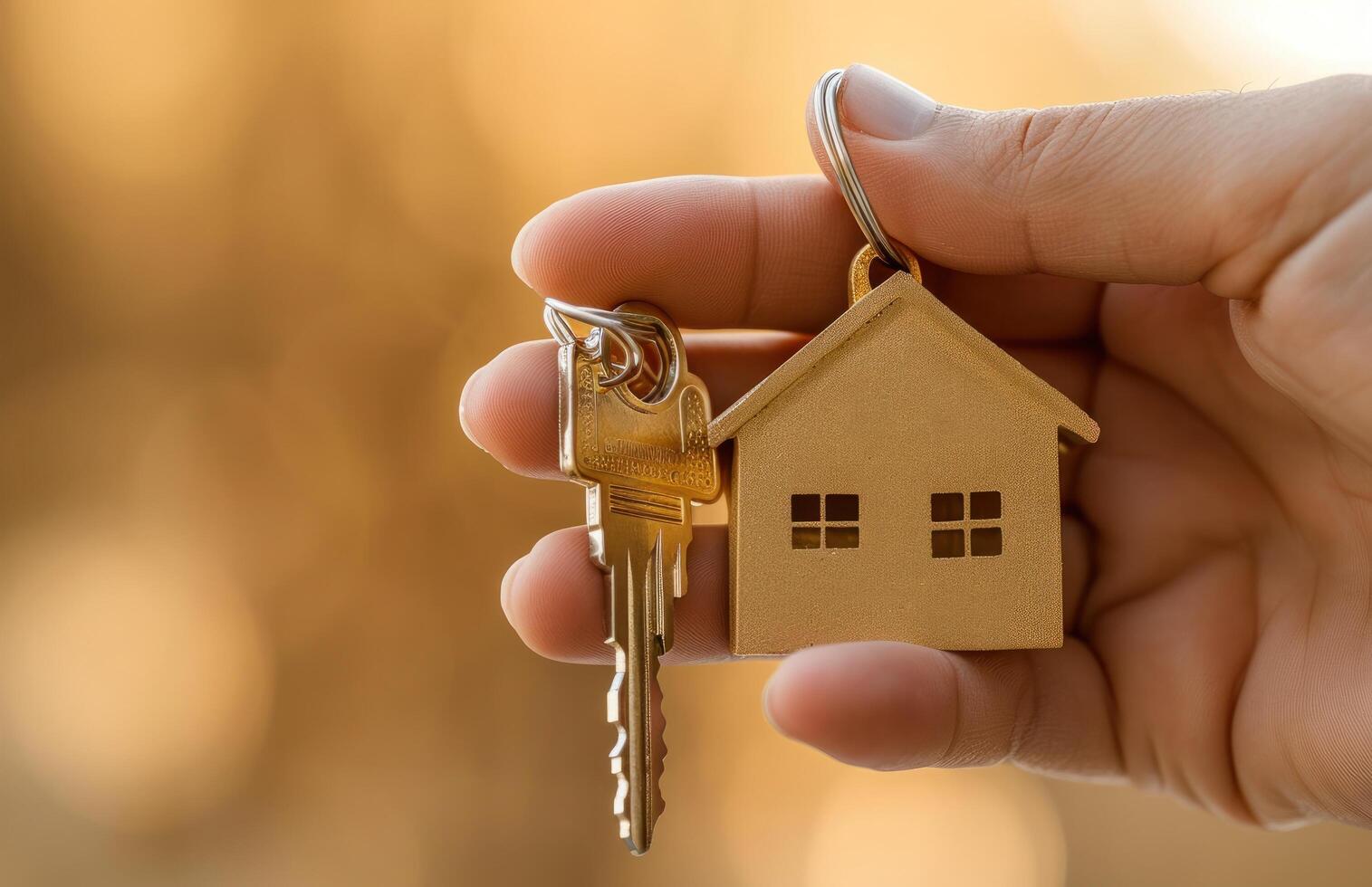 AI generated a hand holding a house and a real estate key photo