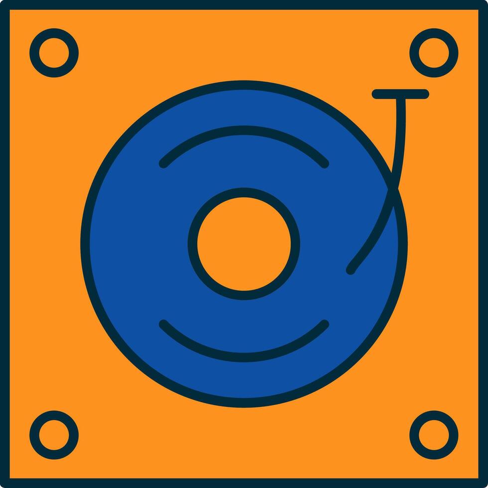 Turntable Line Filled Two Colors Icon vector