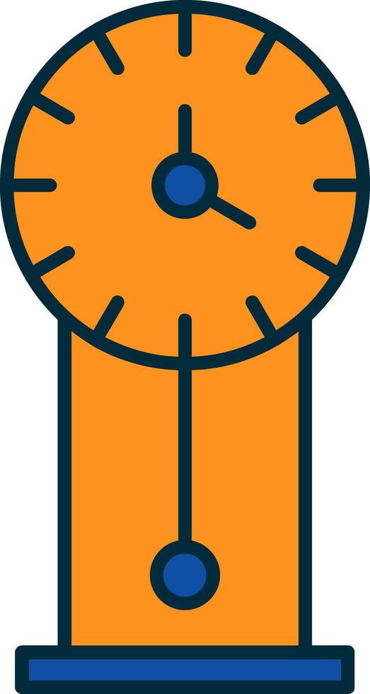 Vintage Clock Line Filled Two Colors Icon vector