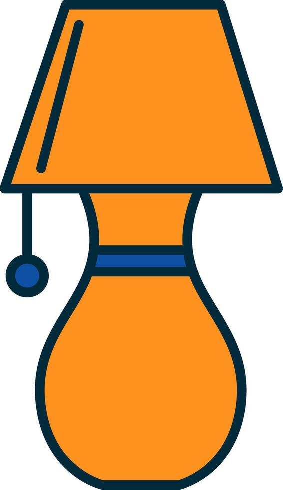 Table Lamp Line Filled Two Colors Icon vector