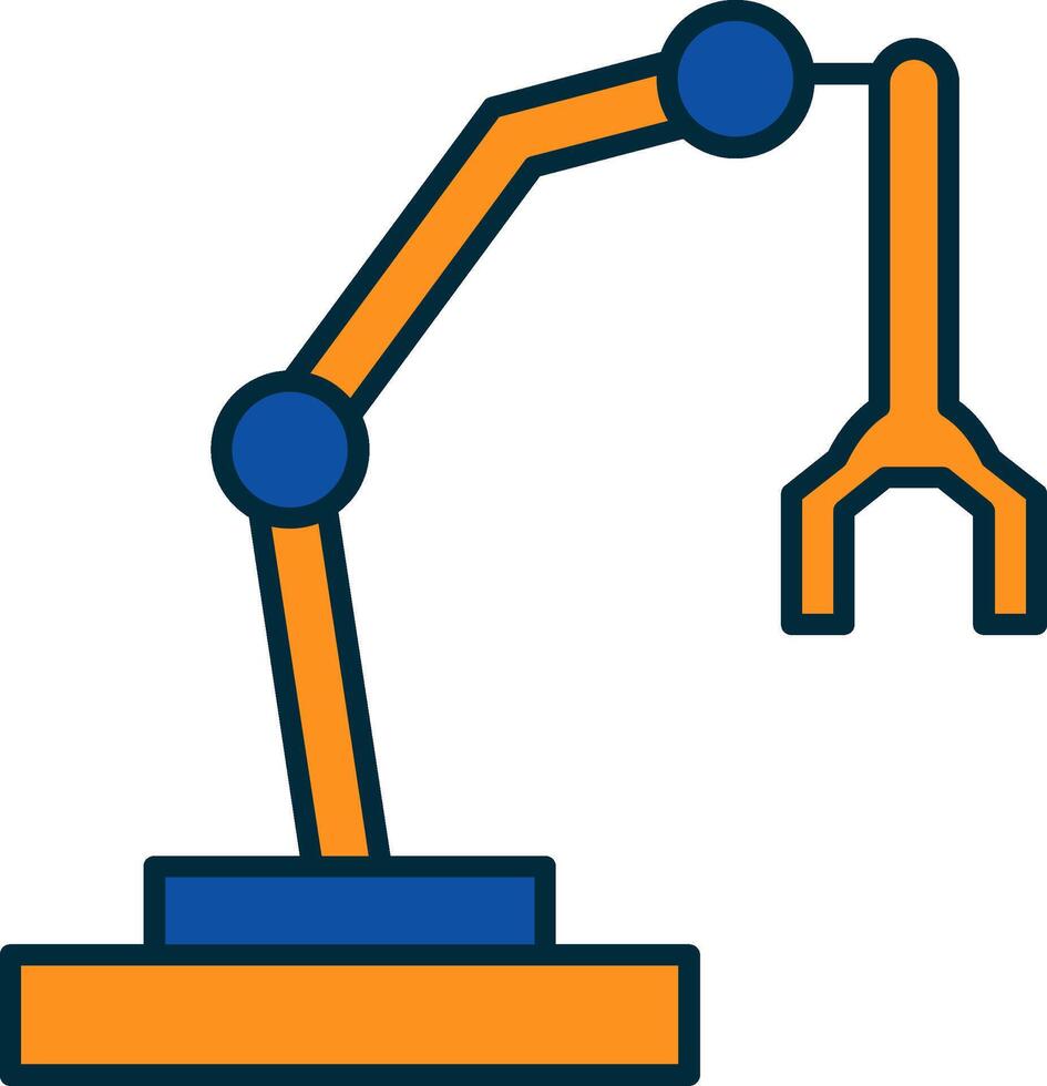 Robotic Arm Line Filled Two Colors Icon vector