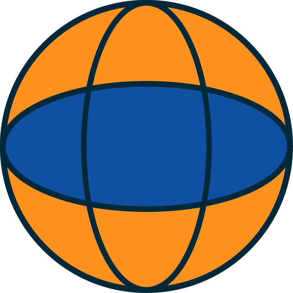 Globe Line Filled Two Colors Icon vector