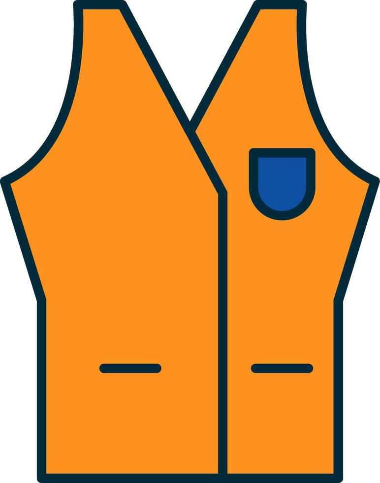 Vest Line Filled Two Colors Icon vector