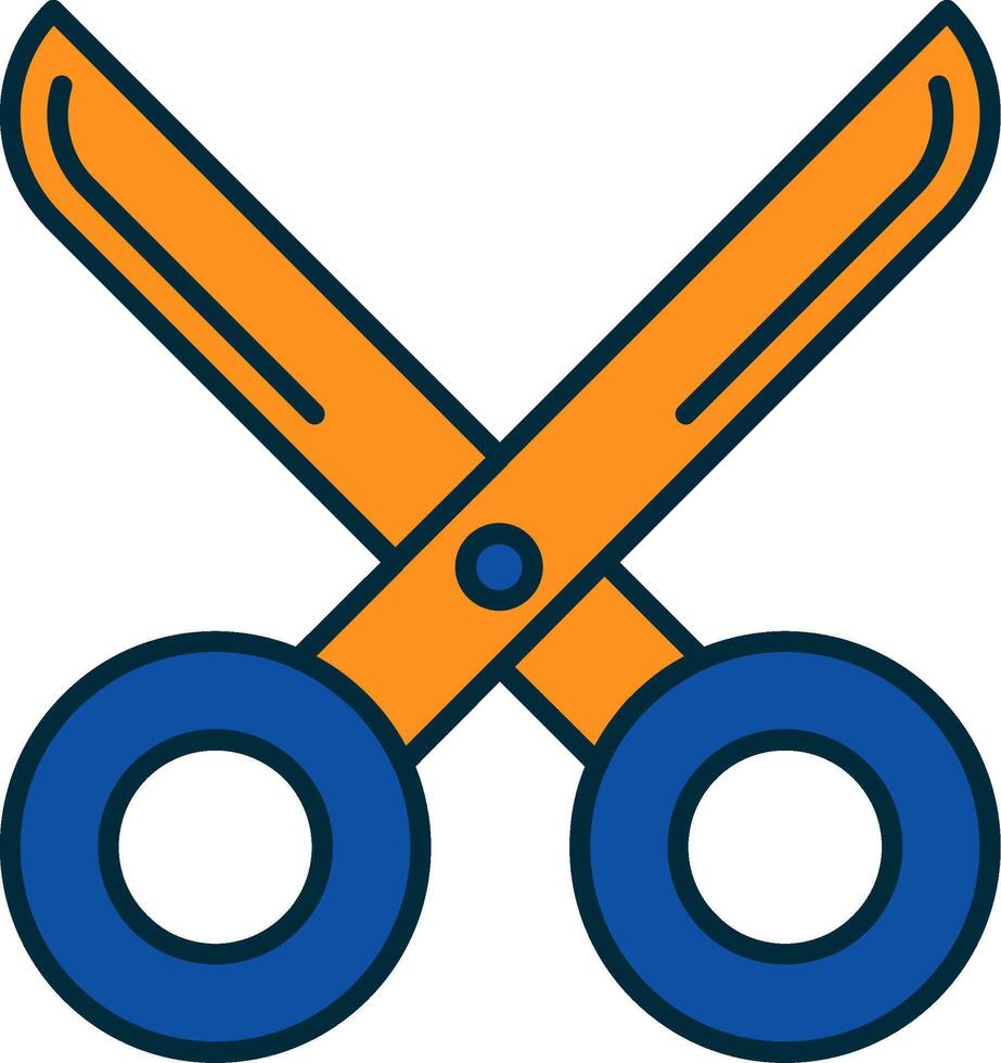 scissor Line Filled Two Colors Icon vector