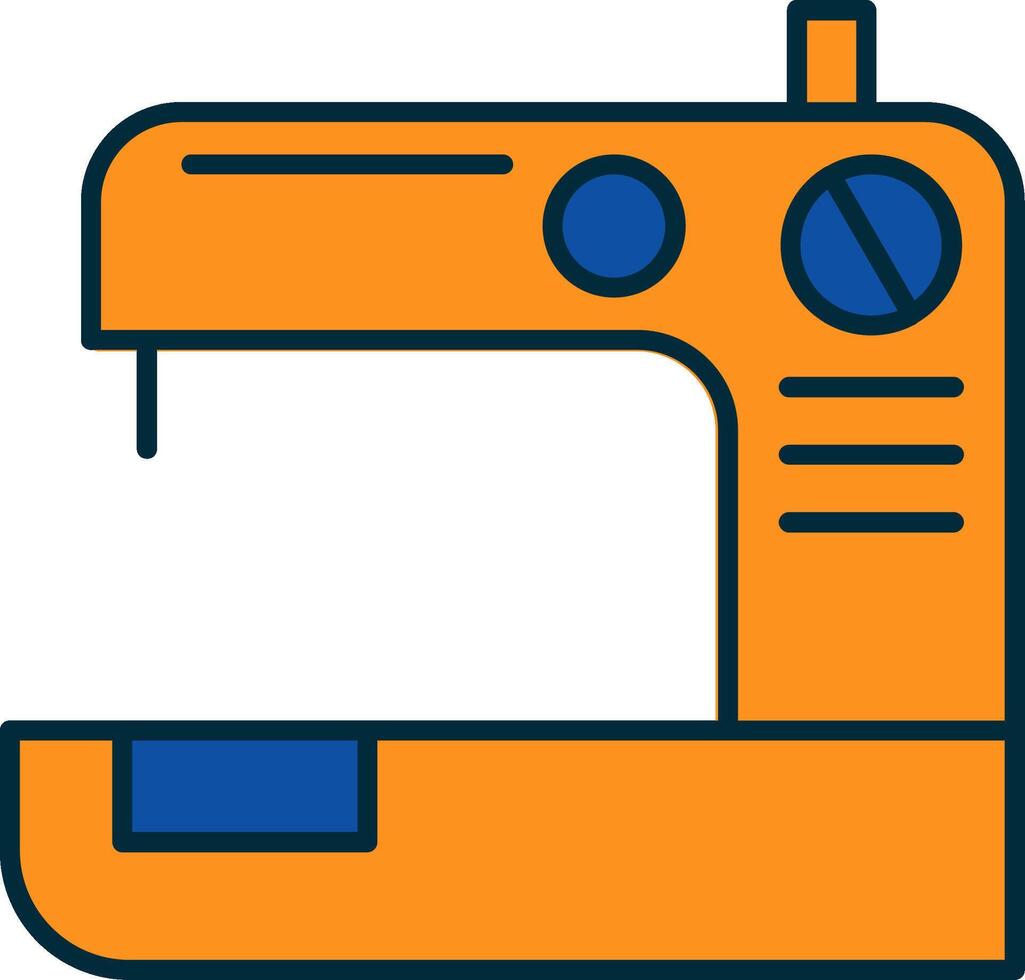 Sewing Machine  Line Filled Two Colors Icon vector