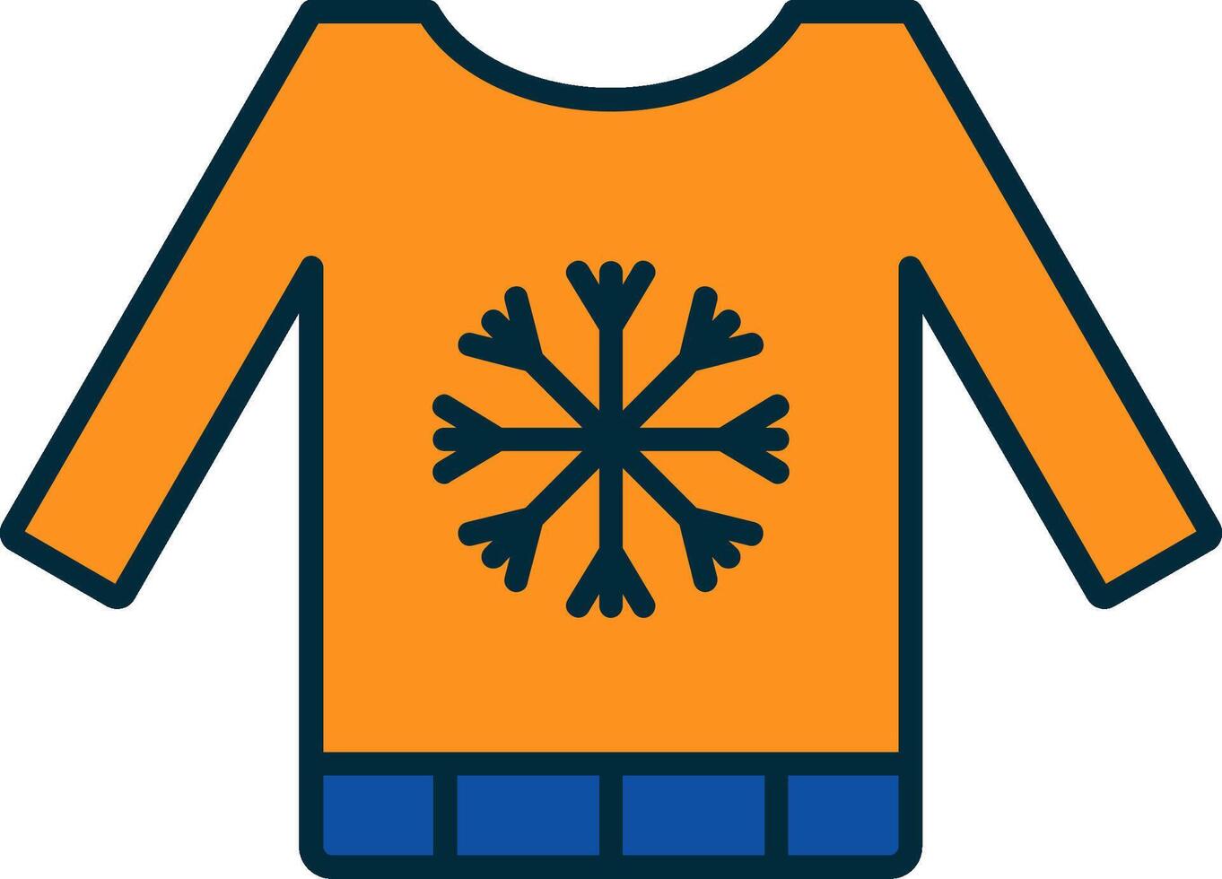 suéter línea lleno dos colores icono vector