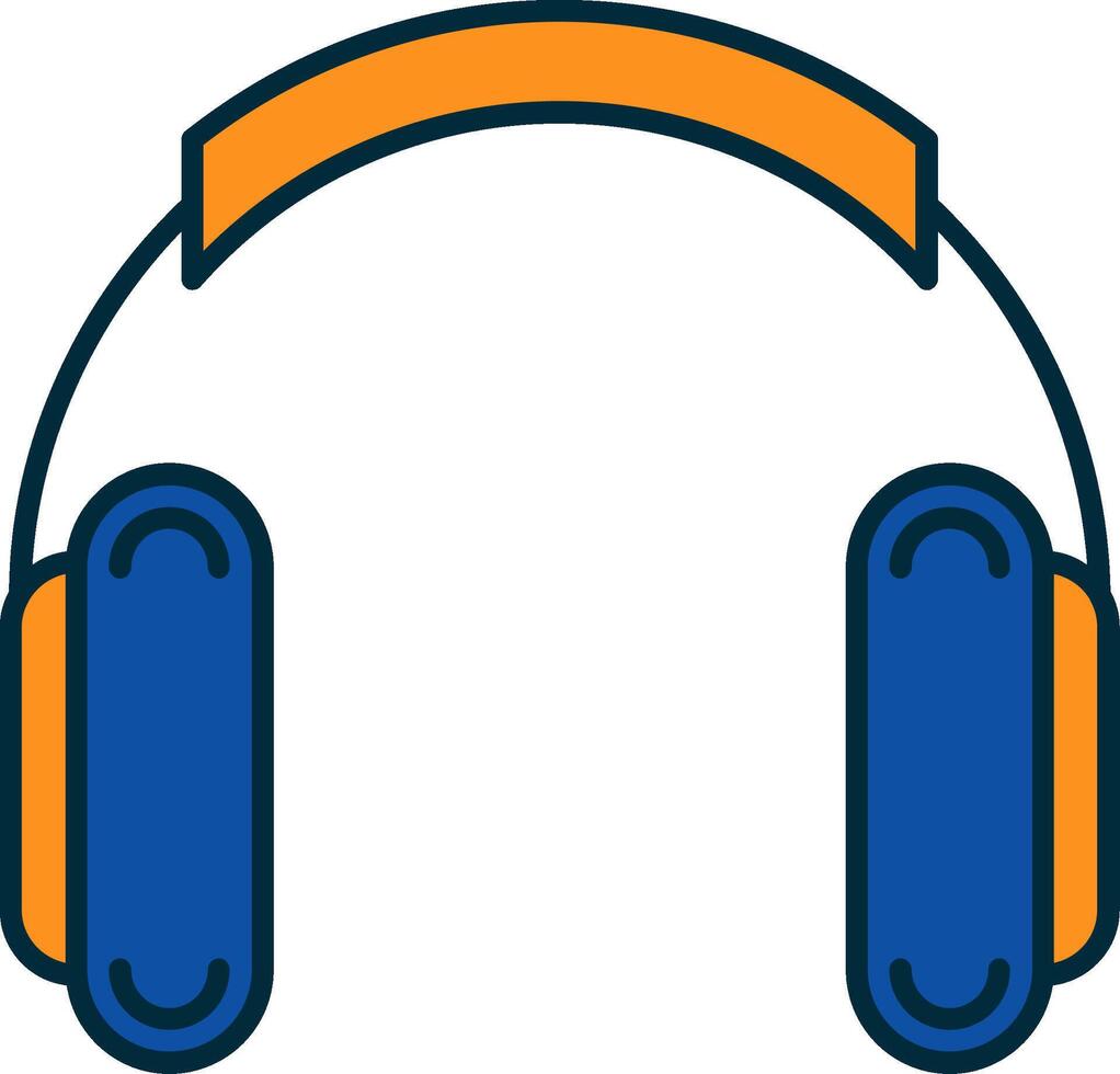 Headphones Line Filled Two Colors Icon vector