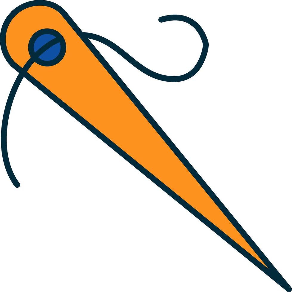 Needle Line Filled Two Colors Icon vector