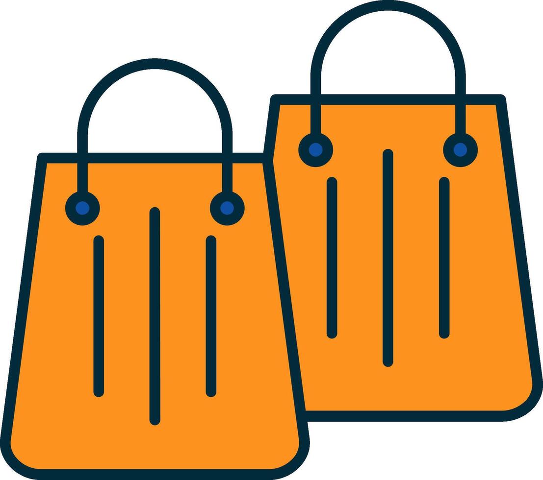 Shopping Bag Line Filled Two Colors Icon vector