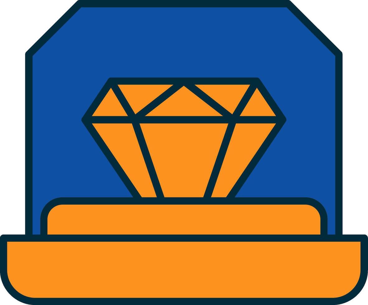 Engagement Ring Line Filled Two Colors Icon vector