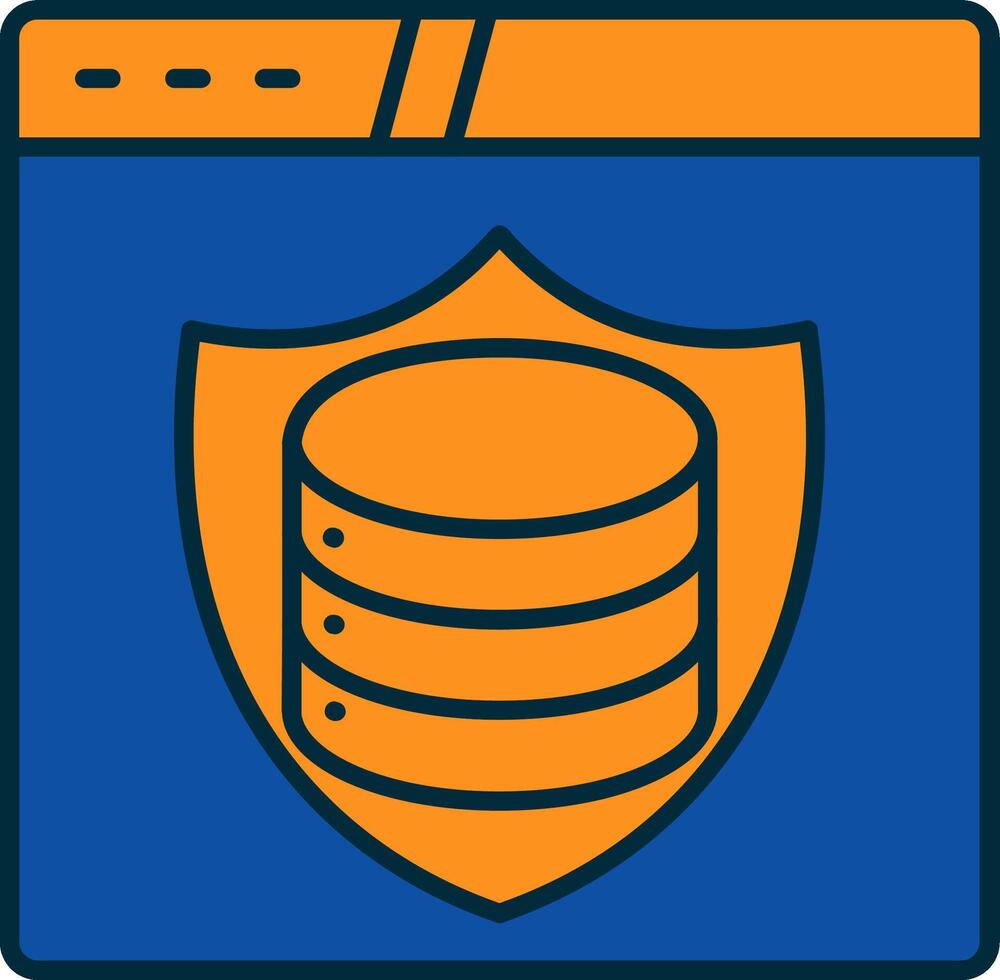 Data Protection Line Filled Two Colors Icon vector