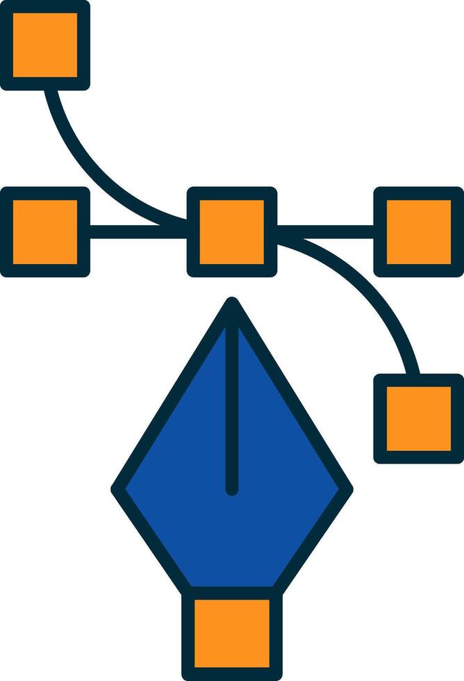 Vector Line Filled Two Colors Icon