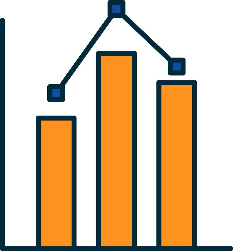 Statistics Line Filled Two Colors Icon vector