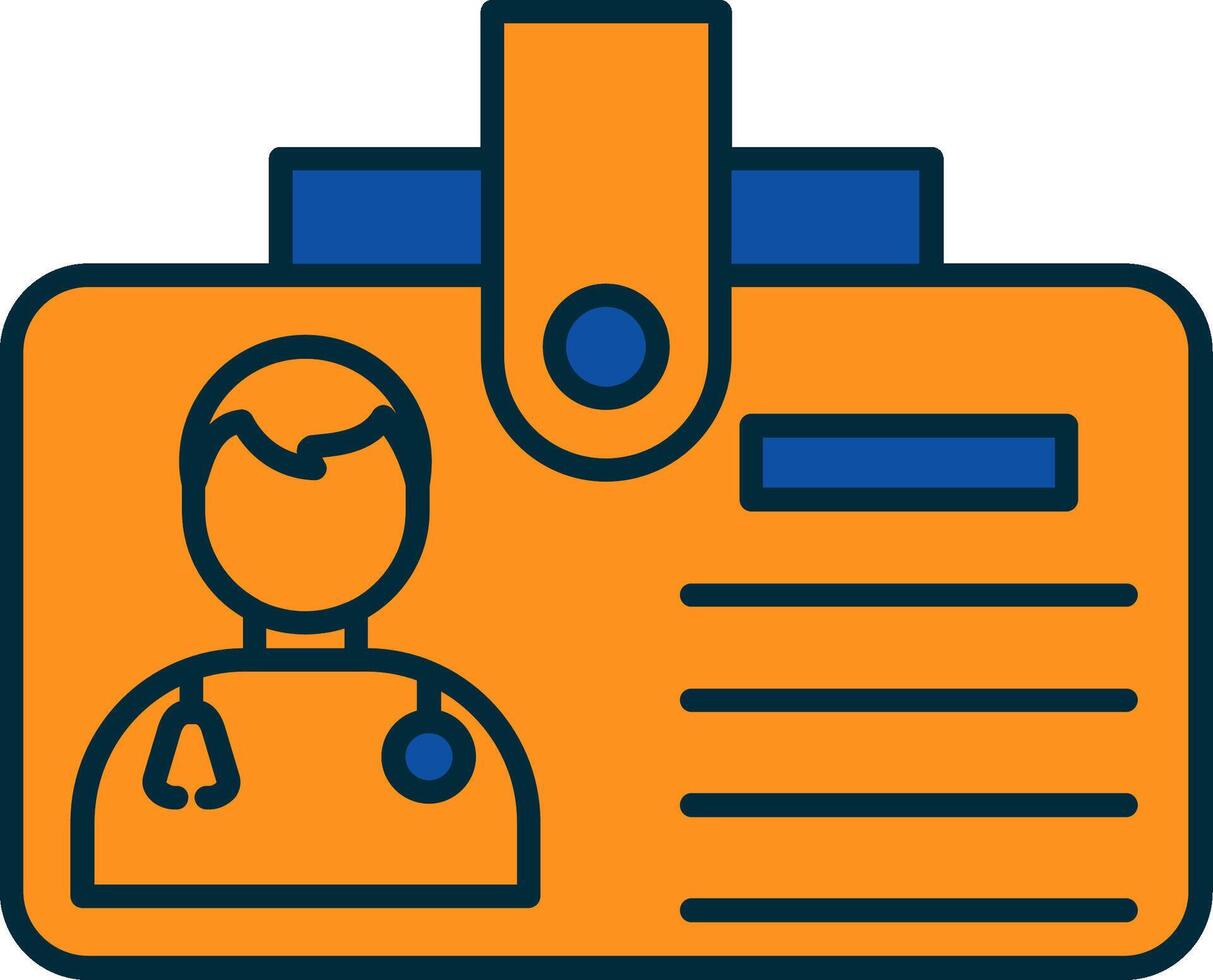 Id Card Line Filled Two Colors Icon vector
