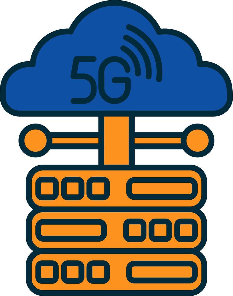 Networking Line Filled Two Colors Icon vector