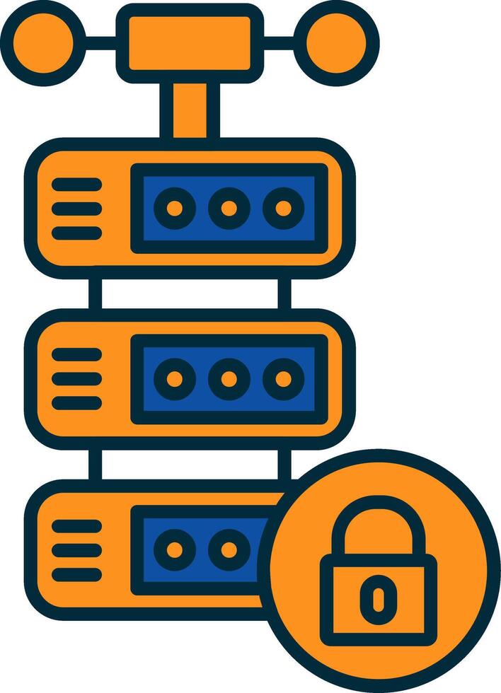 Server Line Filled Two Colors Icon vector
