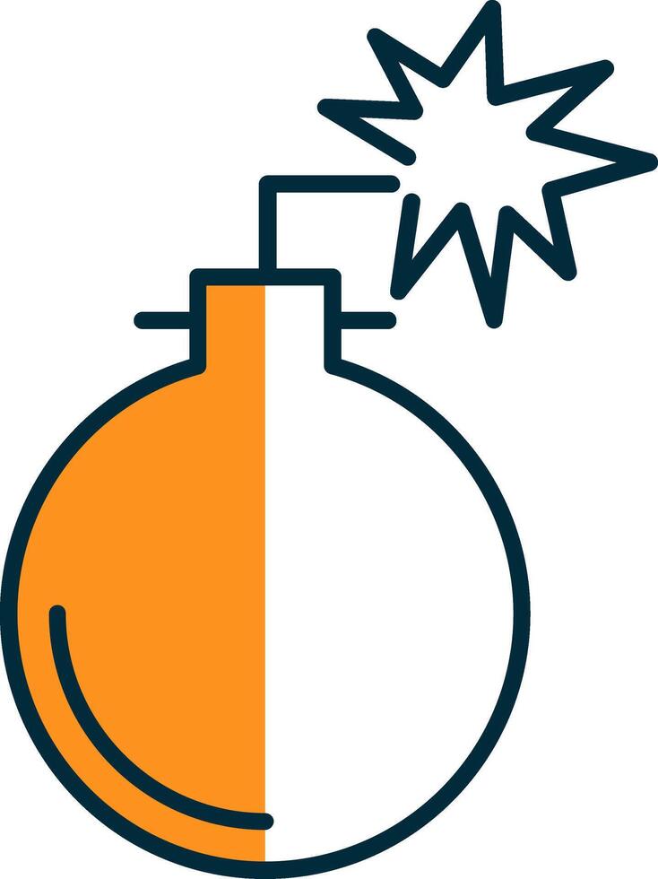 Bomb Line Filled Two Colors Icon vector