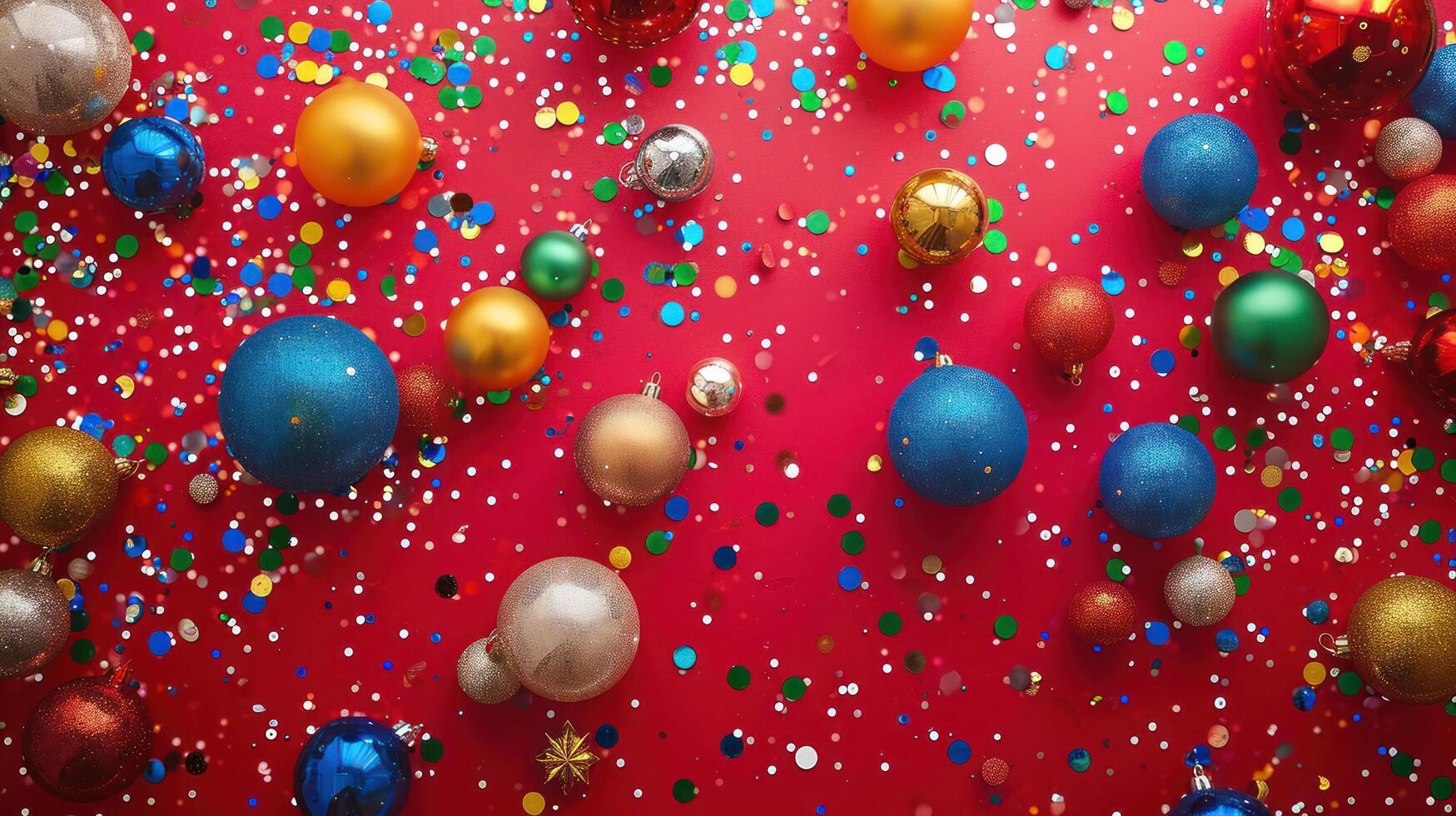 AI generated Vibrant hues of decorations create a visually stunning and festive backdrop with copy space photo