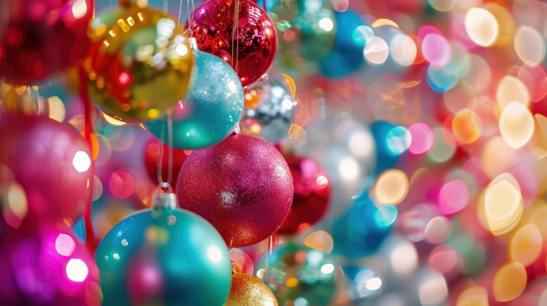 AI generated Vibrant hues of decorations create a visually stunning and festive backdrop with copy space photo