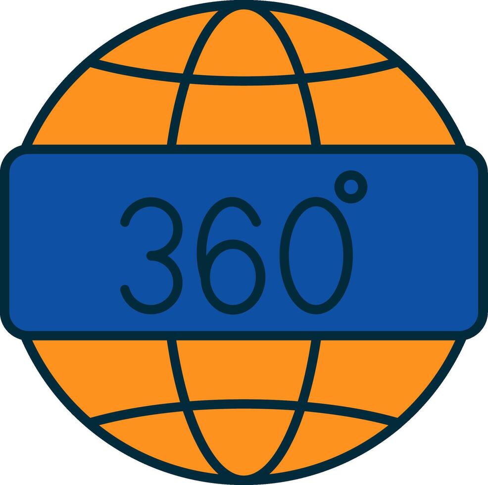 360 View Line Filled Two Colors Icon vector