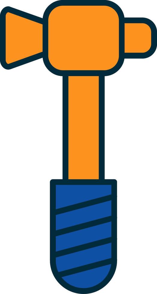 Hammer Line Filled Two Colors Icon vector