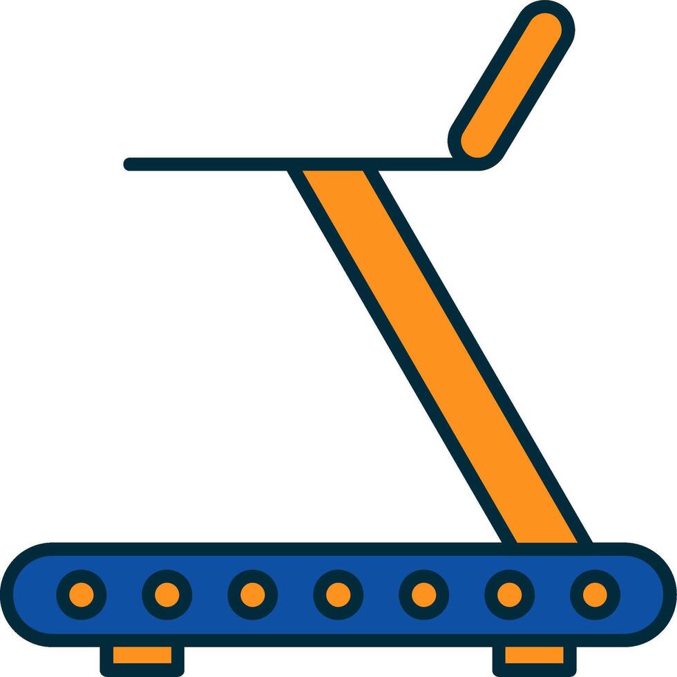 Treadmill Line Filled Two Colors Icon vector