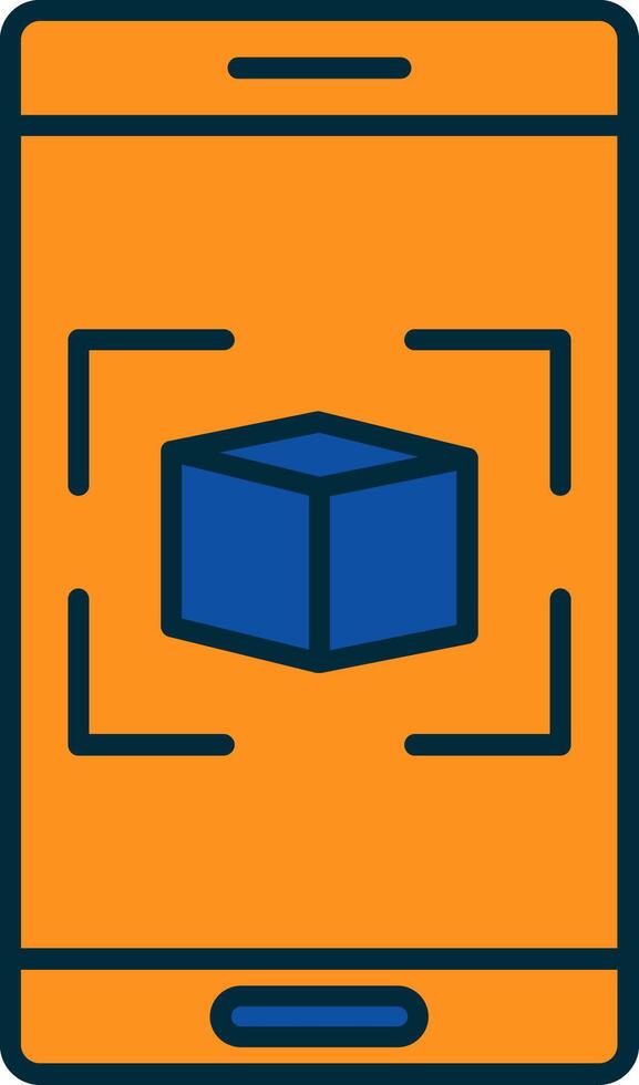 Augmented Reality Line Filled Two Colors Icon vector