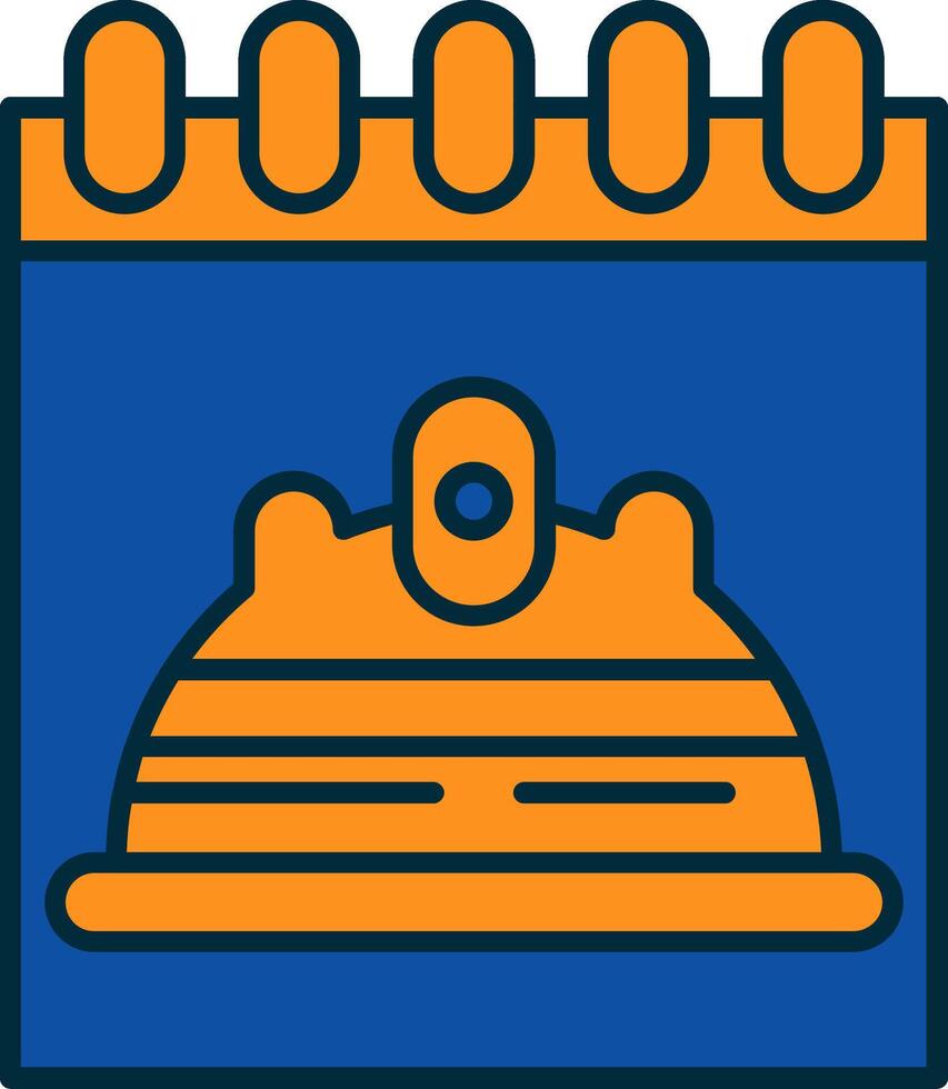 Labour Day Line Filled Two Colors Icon vector