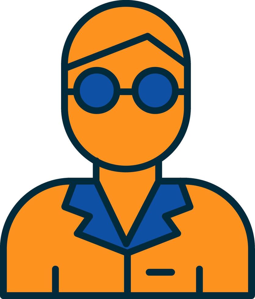 scientist Line Filled Two Colors Icon vector