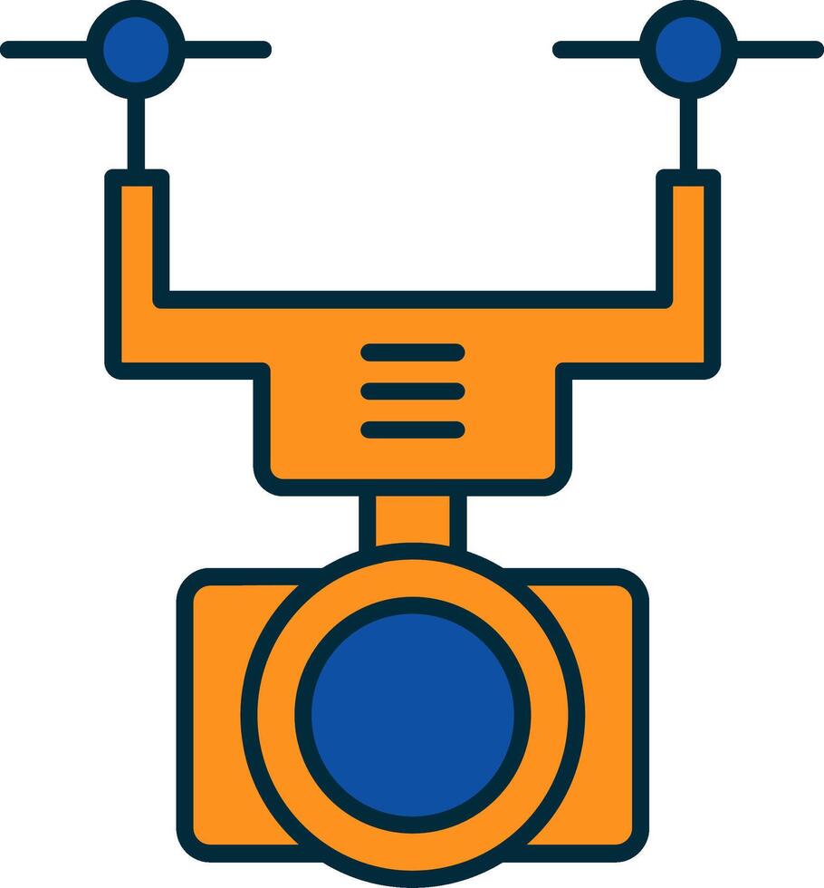 Camera Drone Line Filled Two Colors Icon vector