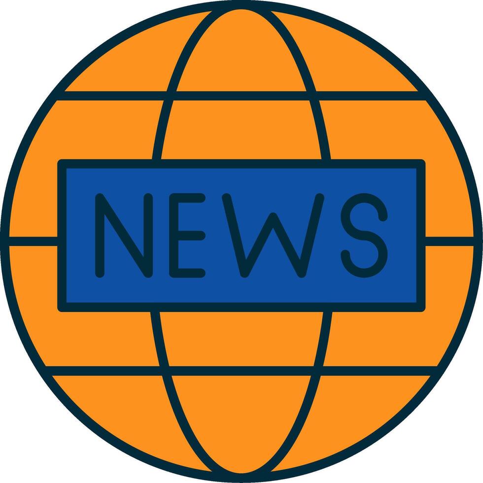 News Report Line Filled Two Colors Icon vector