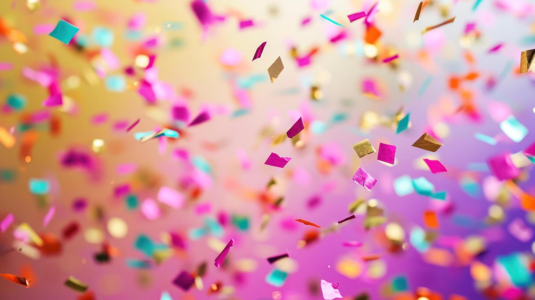 AI generated Colorful confetti rains down, adding excitement to the celebratory occasion with copy space photo