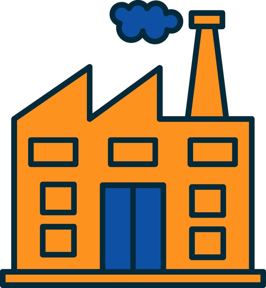 Factory Line Filled Two Colors Icon vector