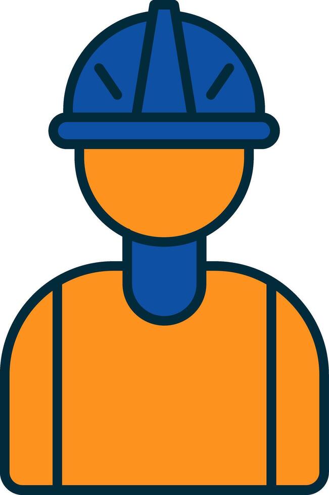 Worker Line Filled Two Colors Icon vector